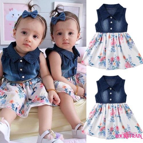 Đầm jean denim dễ thương cho bé gái