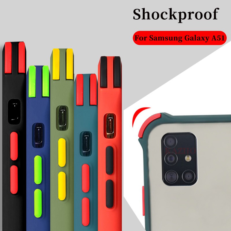 Ốp điện thoại nhám chống sốc không bám vân tay có viền bảo vệ camera cho Samsung Galaxy A12 A02s A02 A42 A32 A21s A31 A11 A51 A71 A01