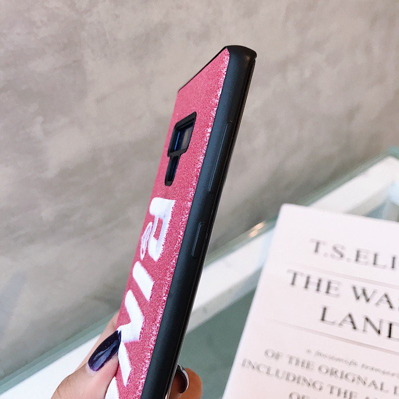 Ốp lưng Samsung Note 9 dẻo kim tuyến thêu chữ PINK