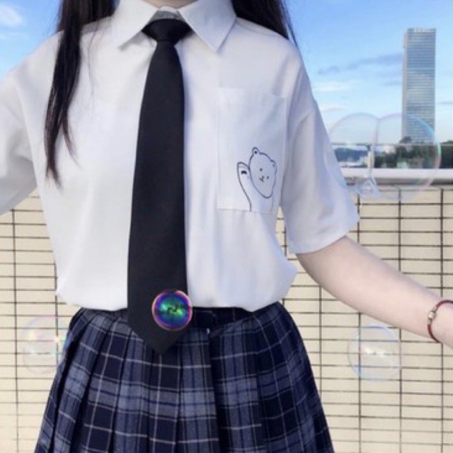 Áo sơ mi gấu cộc tay kèm cavat TH6