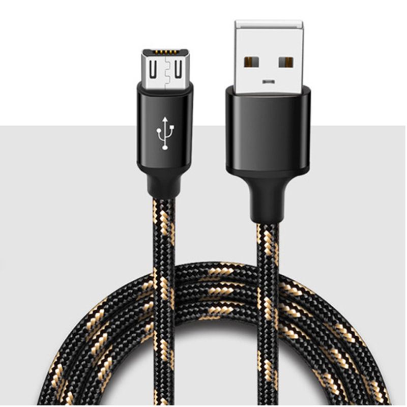 5M Durable Nylon Woven Micro USB Data Cable Fast Charging Line Wire Cord for Samsung Galaxy Huawei Xiaomi Android Cellphones