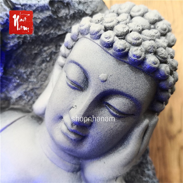 Thác nước phong thủy Tịnh tâm Đức phật Như Lai tọa sơn bên suối TNN_27