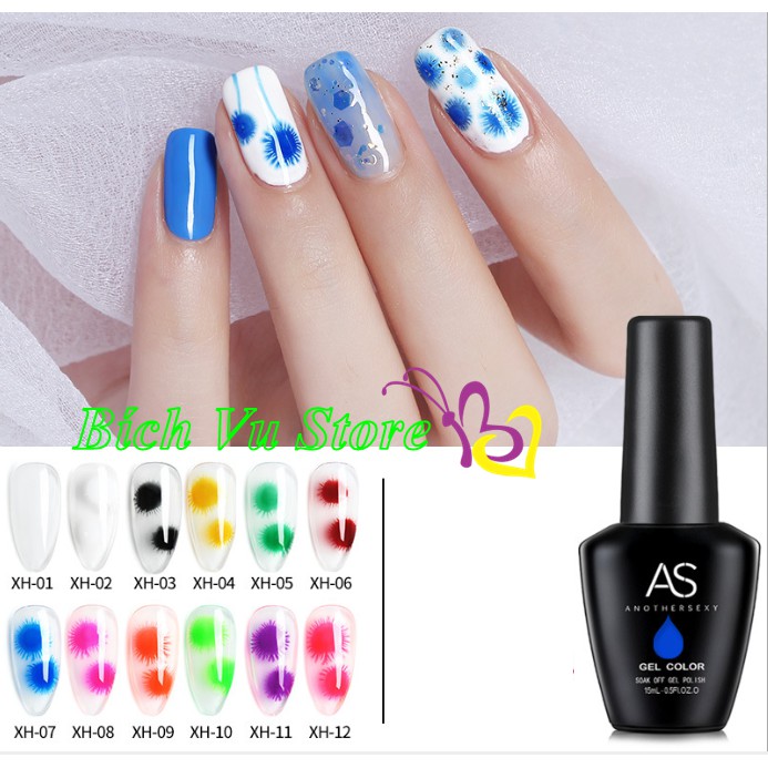 Sơn Gel AS mã XH | Gel hoa tuyết | AS chai đen
