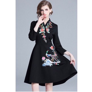 Đầm xoè thêu hoạ tiết cao cấp msp-d345829