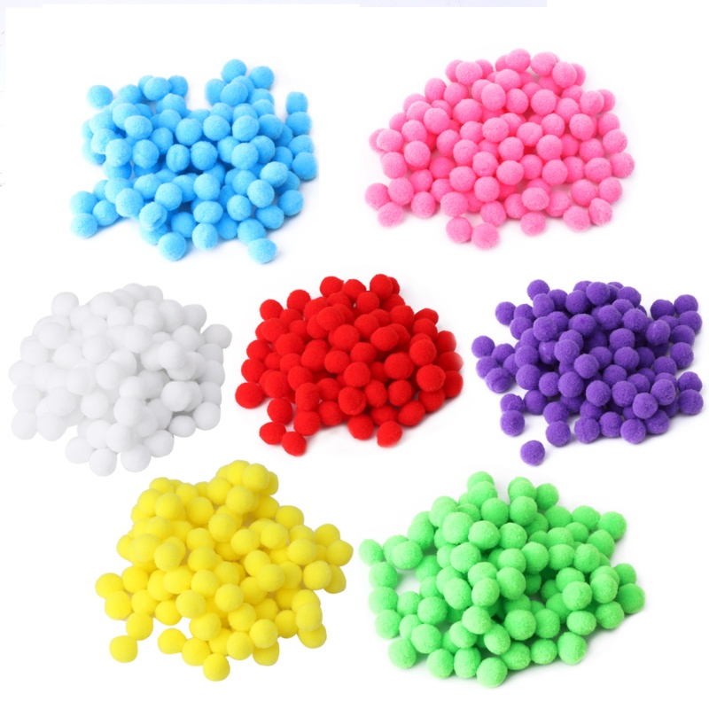 Set 100 Quả Cầu Lông Xù Dùng Để Trang Trí Thủ Công Đa Năng Mới
