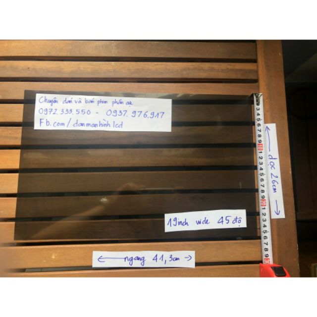 phim phân cực 18.5 in 19 in wide (chữ nhật) dùng để dán màn hình LCD, tivi, laptop tặng dao,khăn lau,hướng dẫn dán