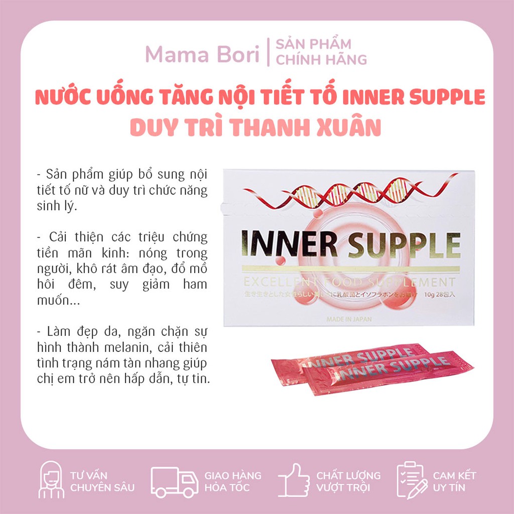 [Hàng chuẩn Air - Cam kết chính hãng]  Nước uống tăng nội tiết tố Inner Supple Nhật Bản duy trì thanh xuân làm đẹp da