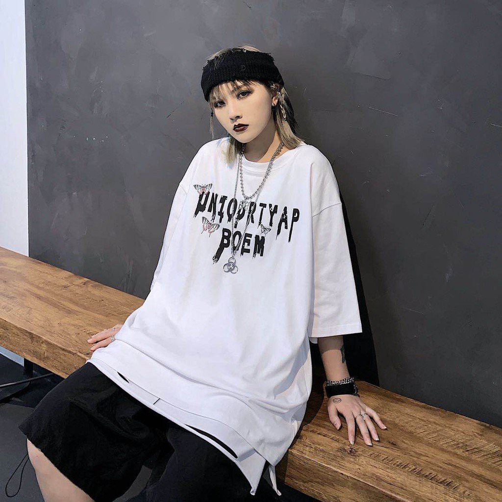 Áo Thun Nam Tay Lỡ Form Rộng /Áo Phông Nữ Unisex Nam Đẹp Giá Rẻ Cổ Tròn Đen Trăng ATS33