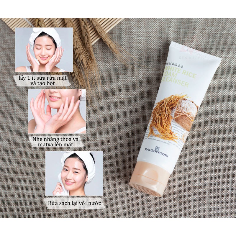 Sữa Rửa Mặt Sáng Da, Chống Lão Hóa RA&GOWOORI 120ml