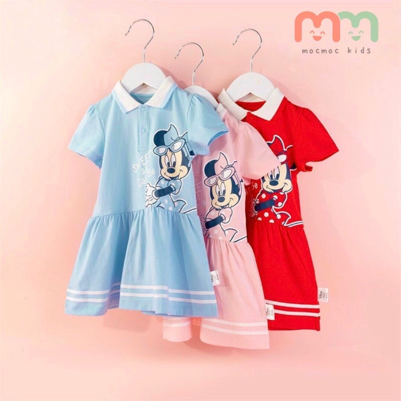 Đầm thun bé gái, đầm thể thao đuôi cá bé gái dễ thương thun cotton mềm mịn mát, thoải mái cho bé 9kg đến 44kg