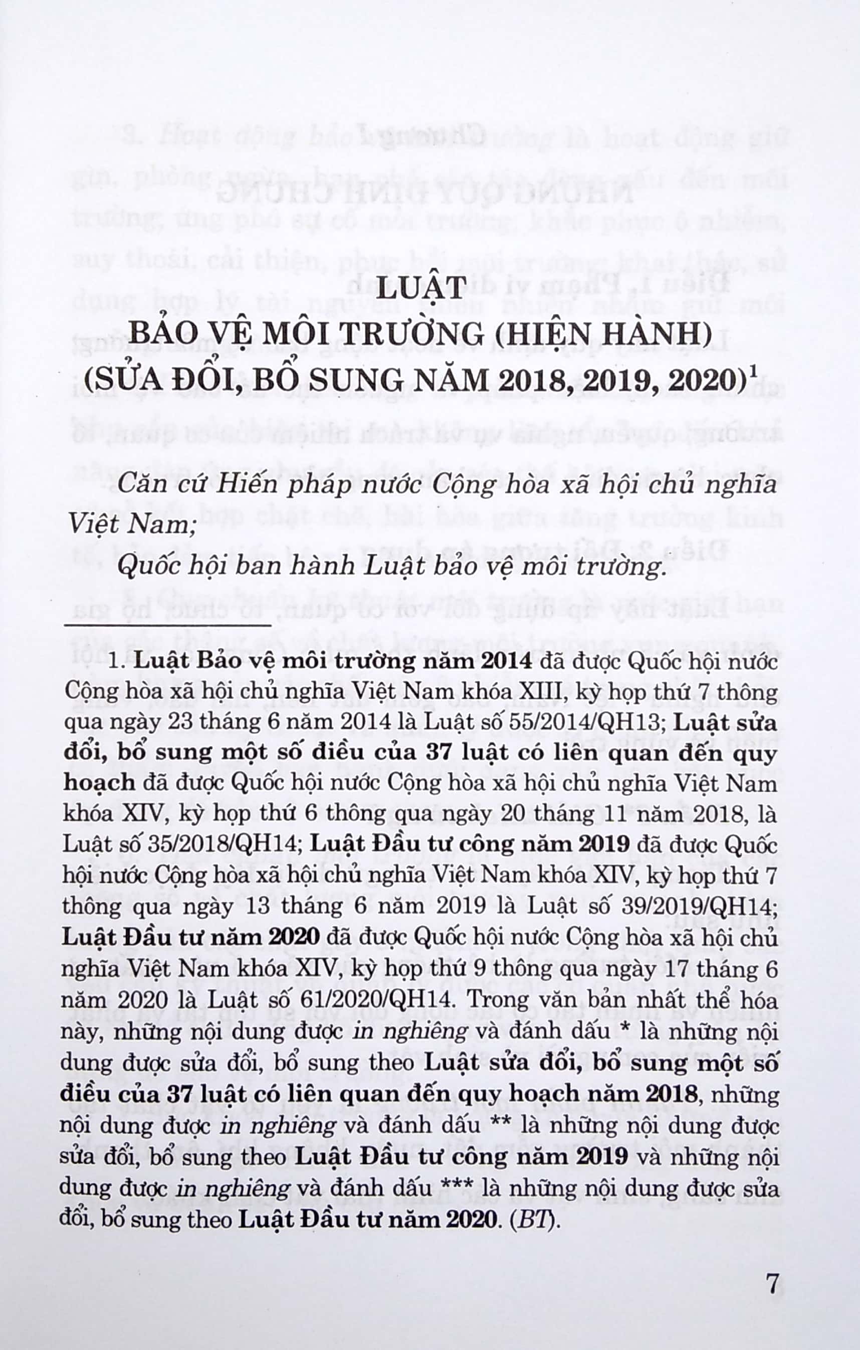 Sách Luật Bảo Vệ Môi Trường (Hiện Hành, Sử Đổi, Bổ Sung 2018,2019,2020)