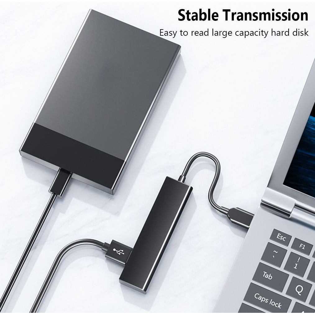 Hub mở rộng 4 cổng USB tốc độ cao bằng hợp kim nhôm cho laptop&lt;br&gt;