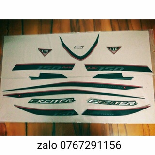 Bộ tem Exciter 150 màu đen nhám 2018