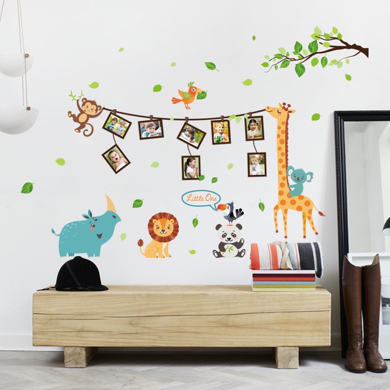 Decal dán tường hươu khung ảnh trang trí phòng cho bé