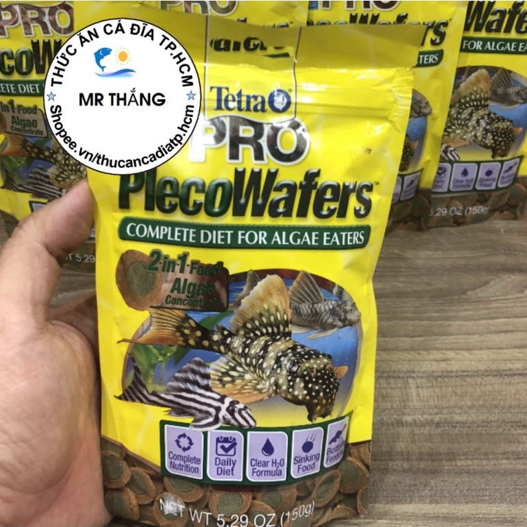 Tetra Pro Pleco Wafers : Thức ăn Tảo cho Pleco & các dòng cá tầng đáy