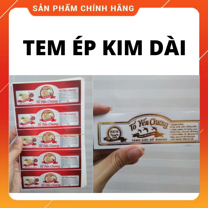 Tem ép kim yến sào dán hũ thủy tinh