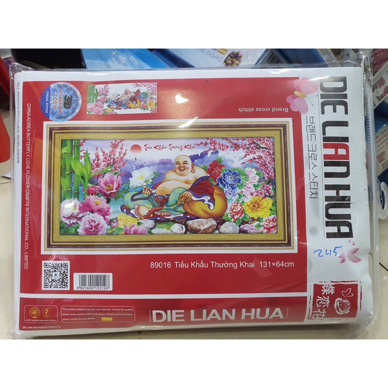 Tranh thêu chữ thập PHẬT DI LẠC 89016 (131x64cm) chưa thêu