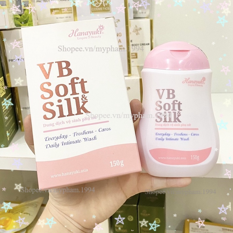 Dung Dịch Vệ Sinh Hanayuki VB Soft & Silk 150gr Phiên Bản Màu Hồng Cao Cấp, Nước Rửa Phụ Khoa Cho Nam và Nữ