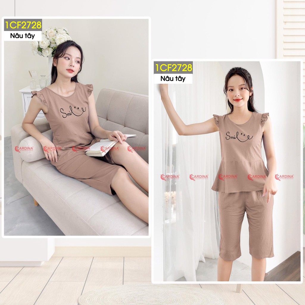 Đồ Bộ mặc nhà mùa hè Nữ 𝐂𝐀𝐑𝐃𝐈𝐍𝐀 Smile Bèo Vai Chất Cotton Nhật Cao CấpTạo Điểm Nhấn Trẻ Trung, Nữ Tính | BigBuy360 - bigbuy360.vn