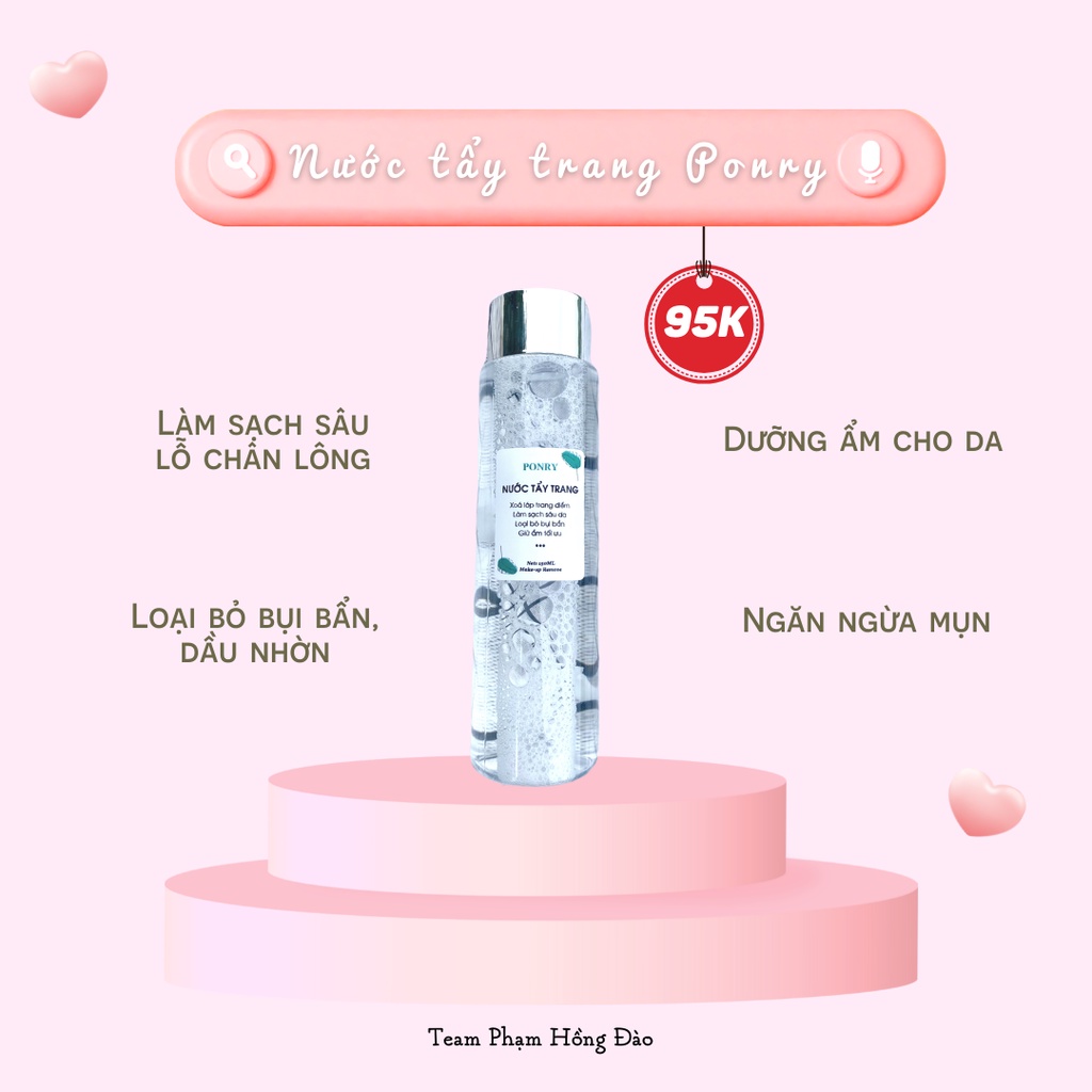 Nước tẩy trang Ponry chính hãng 150ml làm sạch da