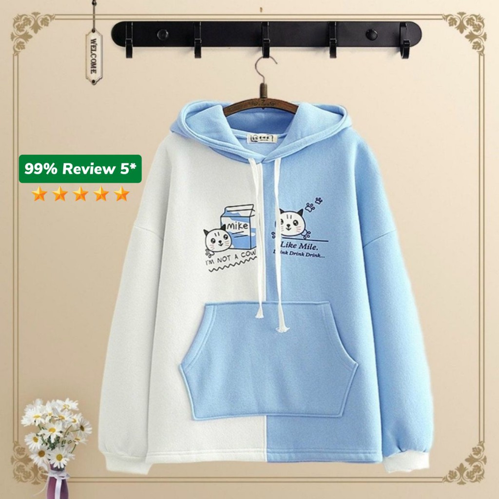 Áo khoác nỉ Hoodie KN20 trần bông 2 màu phối túi kiểu thời trang, form Hàn Quốc unisex thời trang