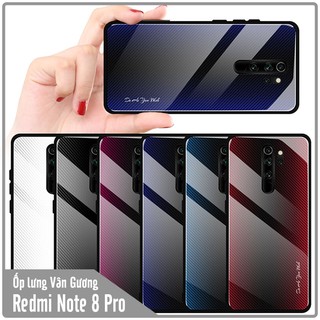 Ốp lưng Xiaomi Redmi Note 8 Pro Vân Gương 2 màu, viền nhựa TPU dẻo đen