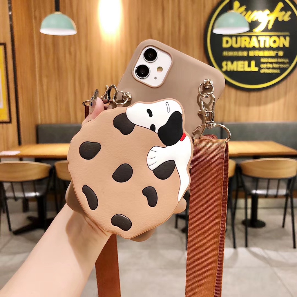 Cute cartoon pig snoopy biscuit Gingerbread Man zipper wallet soft phone case for samsung note 20 ultra s20 fe A21S A11 M11 A31 A51 A71 M30S A40S A10 A20 A30 A50 A30S A50S A70 ultra