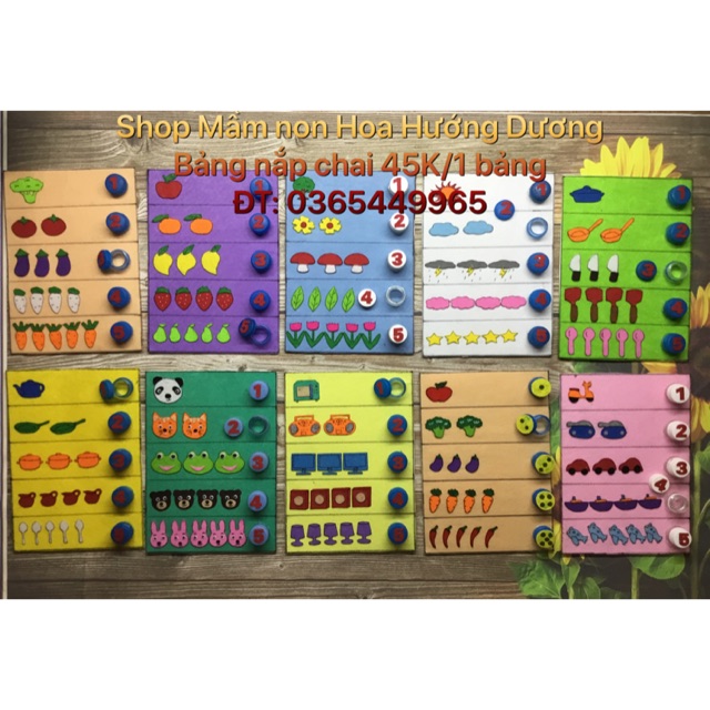 Bảng toán nắp chai 1-5