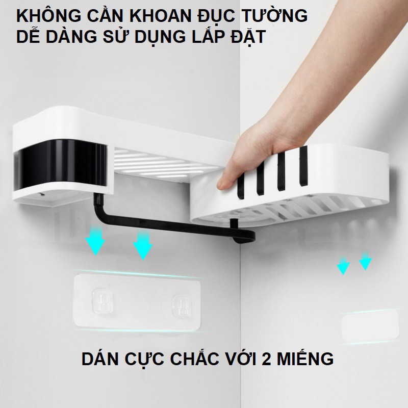 Kệ treo tường nhà tắm FUHO xoay 180° để đựng mỹ phẩm,kệ treo nhà bếp, làm bằng nhựa ABS