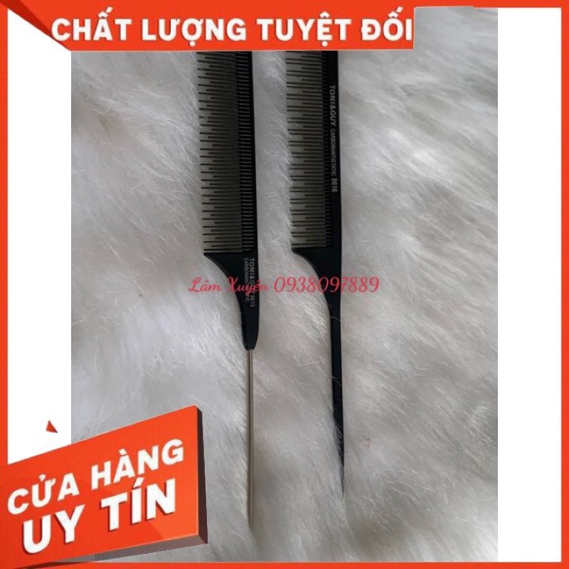 GIÁ RẺ Lược đuôi nhọn cán inox 06400 Toni Guy đánh rối đuôi nhựa, chịu nhiệt, kháng hoá chất, dễ vệ sinh giá rẻ salon