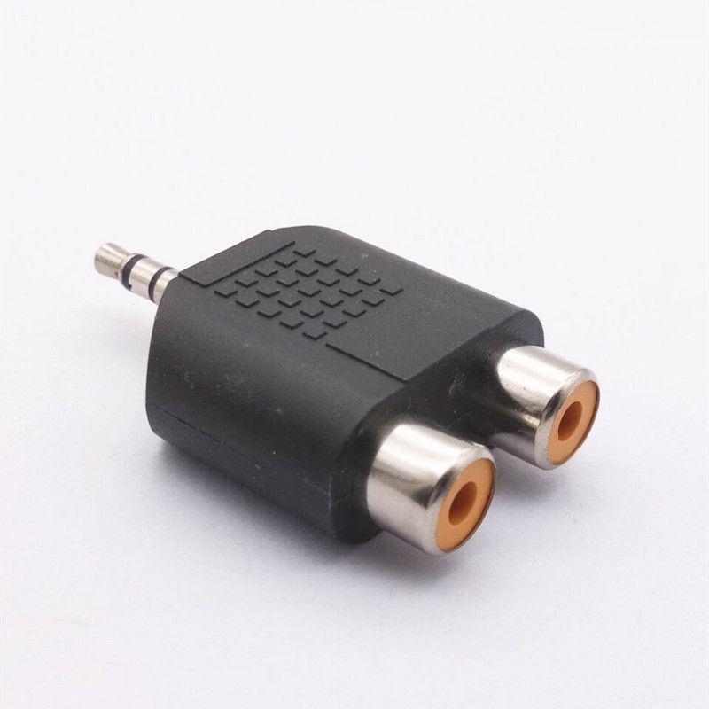 Đầu chuyển jack Audio stereo 3.5mm ra 2 đầu RCA AV hoa sen cái