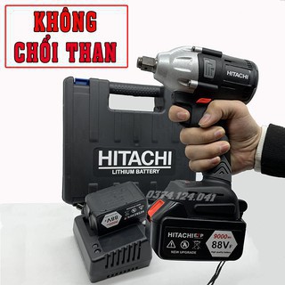 [Chính Hãng] Xiết bulong Hitachi 88V không chổi than 2 pin 100% dây đồng tặng kèm đầu 1 khẩu 22, 1 đầu MĂNG RANH