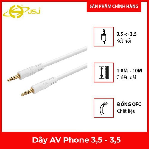 Dây tín hiệu AV 3,5 ra 3,5 chính hãng JSJ