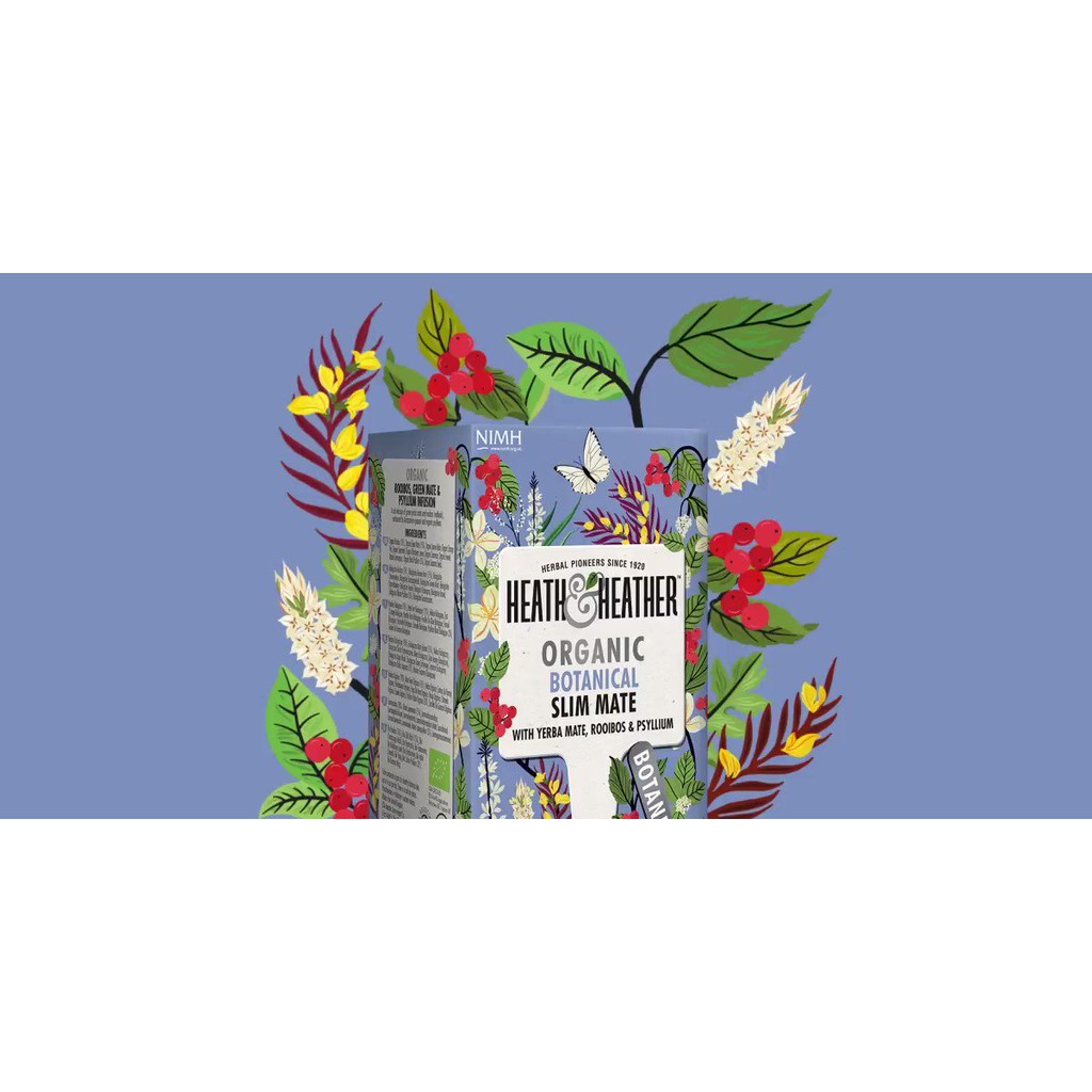 Trà thảo dược giảm cân Heath & Heather Organic Botanical Slim Mate của Anh