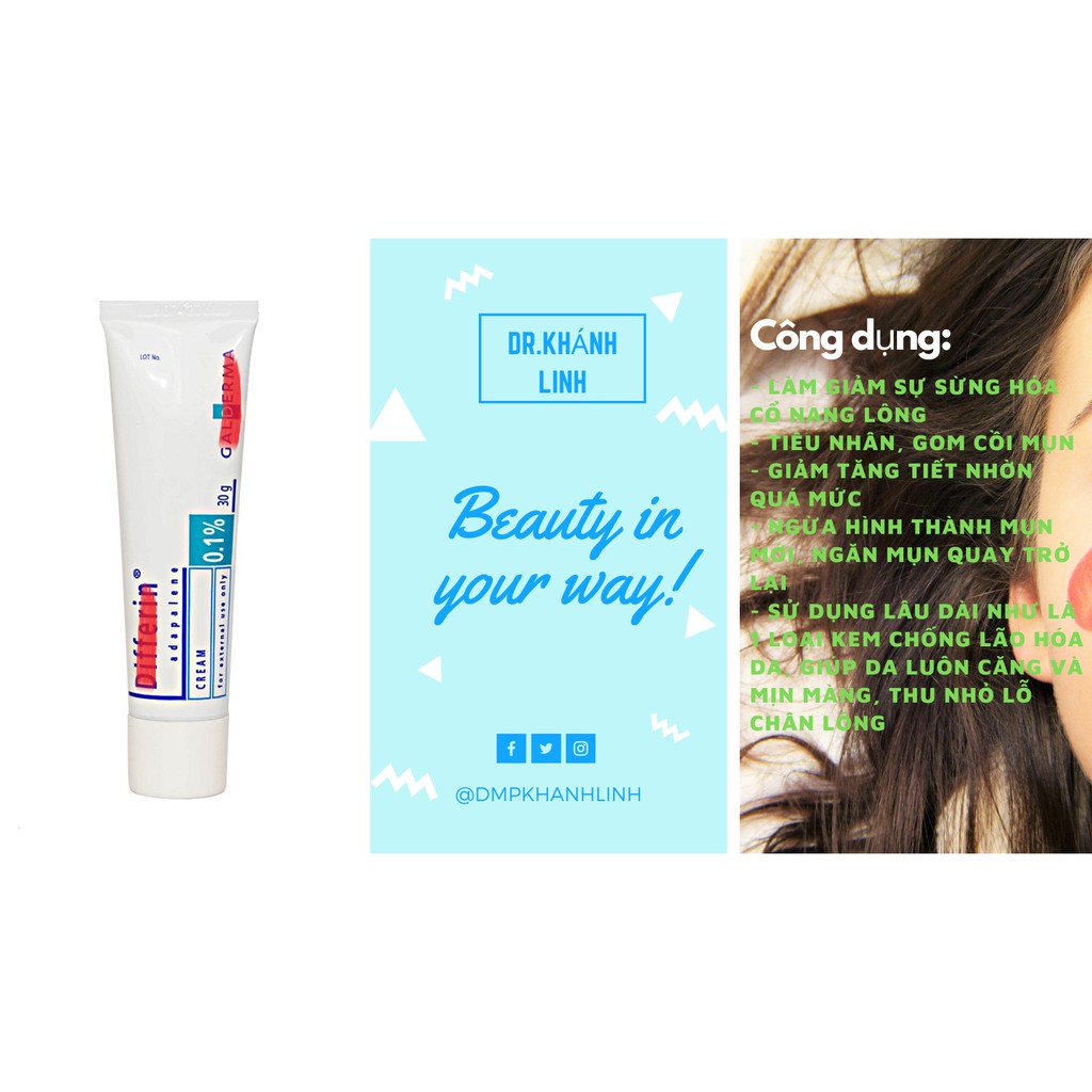 DI.F.F.E.RIN CREAM 0.1% kem giảm mụn ẩn 30g