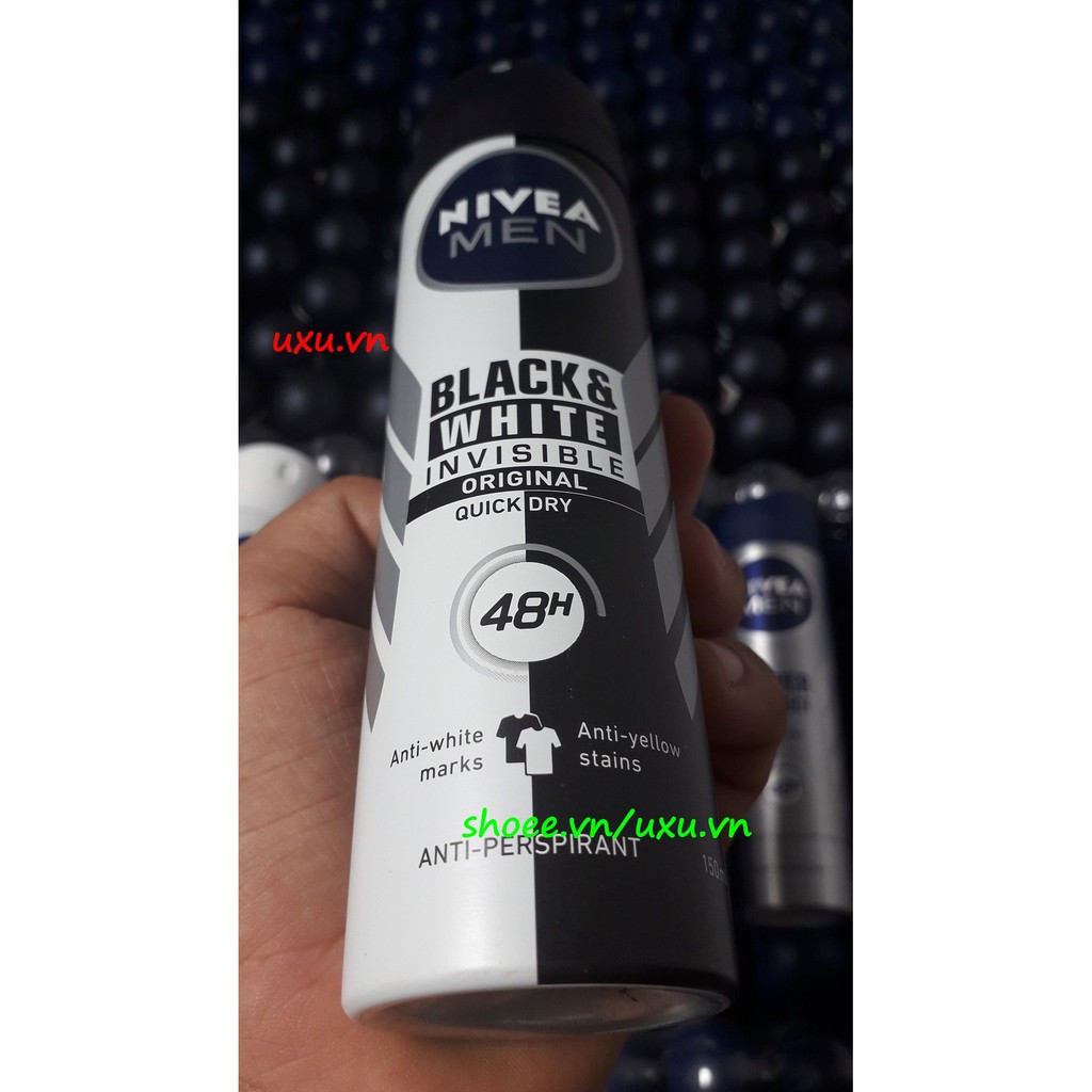 Xịt Khử Mùi Nam 150Ml Nivea Black And White Ngăn Vệt Ố Vàng, Với uxu.vn Tất Cả Là Chính Hãng.