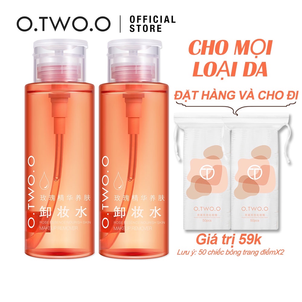 Nước tẩy trang cho da nhạy cảm O.TWO.O 3 In 1 Micellar Water 300ml chiết xuất tinh chất hoa hồng Dưỡng ẩm cho mọi loại da【100 bông tẩy trang miễn phí】