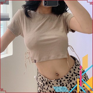 Áo Croptop Basic Cột Dây Bên Hông Quyến Dũ Sexy