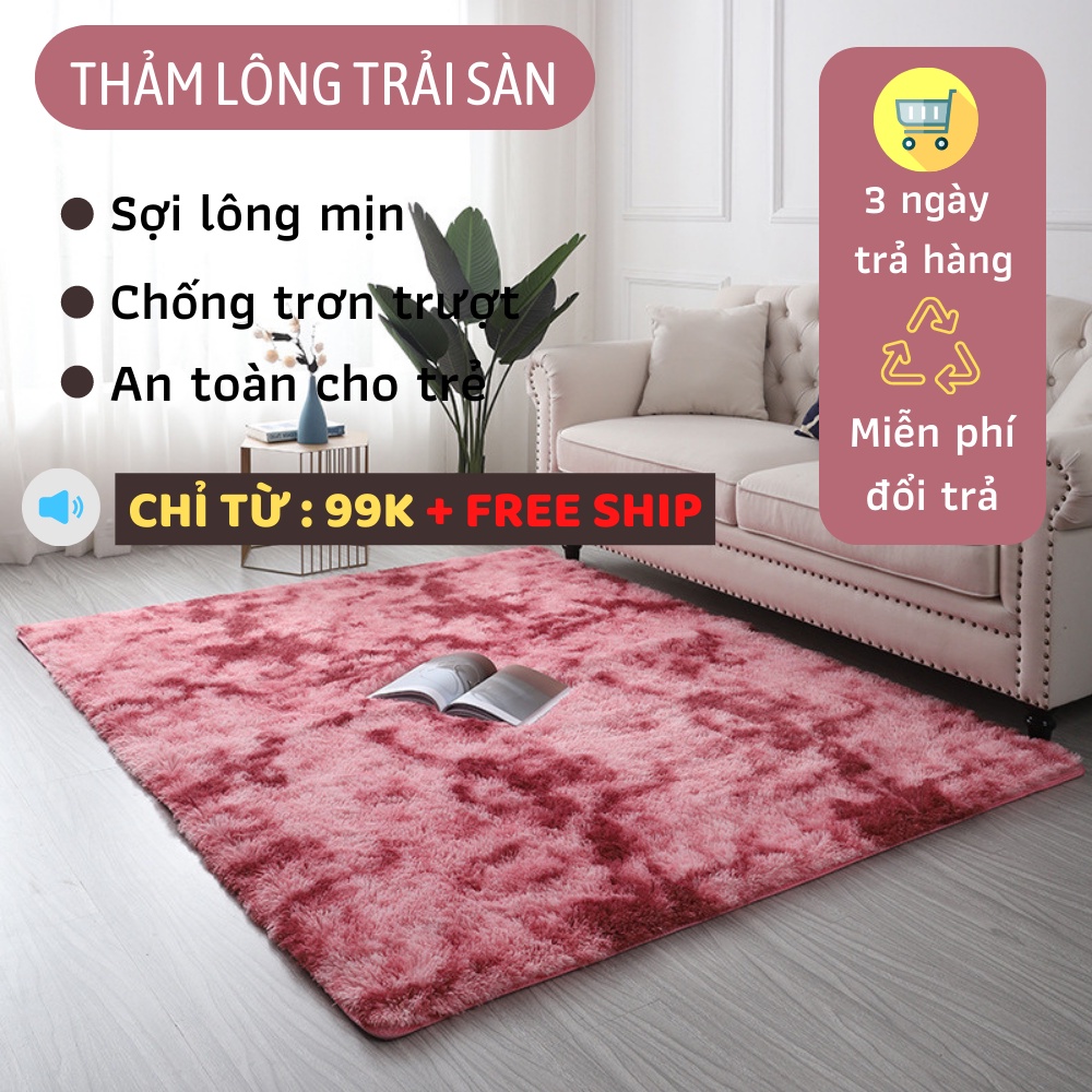 Thảm Trải Sàn, Thảm Lông Loang Trải Sàn Trang Trí Phòng Khách, Phòng Ngủ Hiện Đại ATILA SHOP