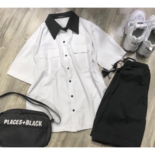SET ÁO SƠ MI PHỐI + SHORT KAKI- ẢNH THẬT TOÀN BỘ