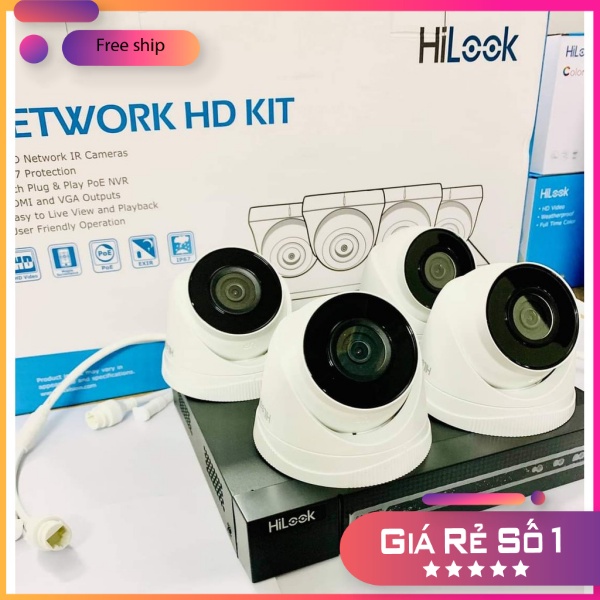 Bộ Kit 4 Camera IP Wifi 2MP Thế hệ mới HIKVISION NK42W0H