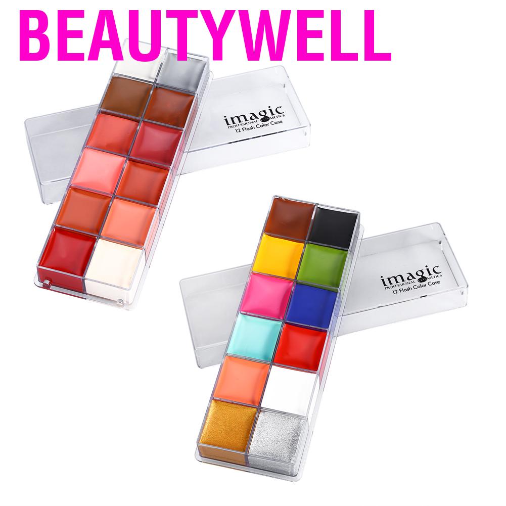 [Hàng mới về] Bảng 12 màu vẽ hóa trang IMAGIC dùng cho gương mặt/toàn thân