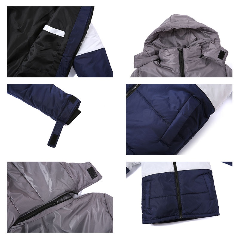 Áo Khoác Phao Dày Chống Tuyết Chống Gió Có Khóa Kéo Cho Nam