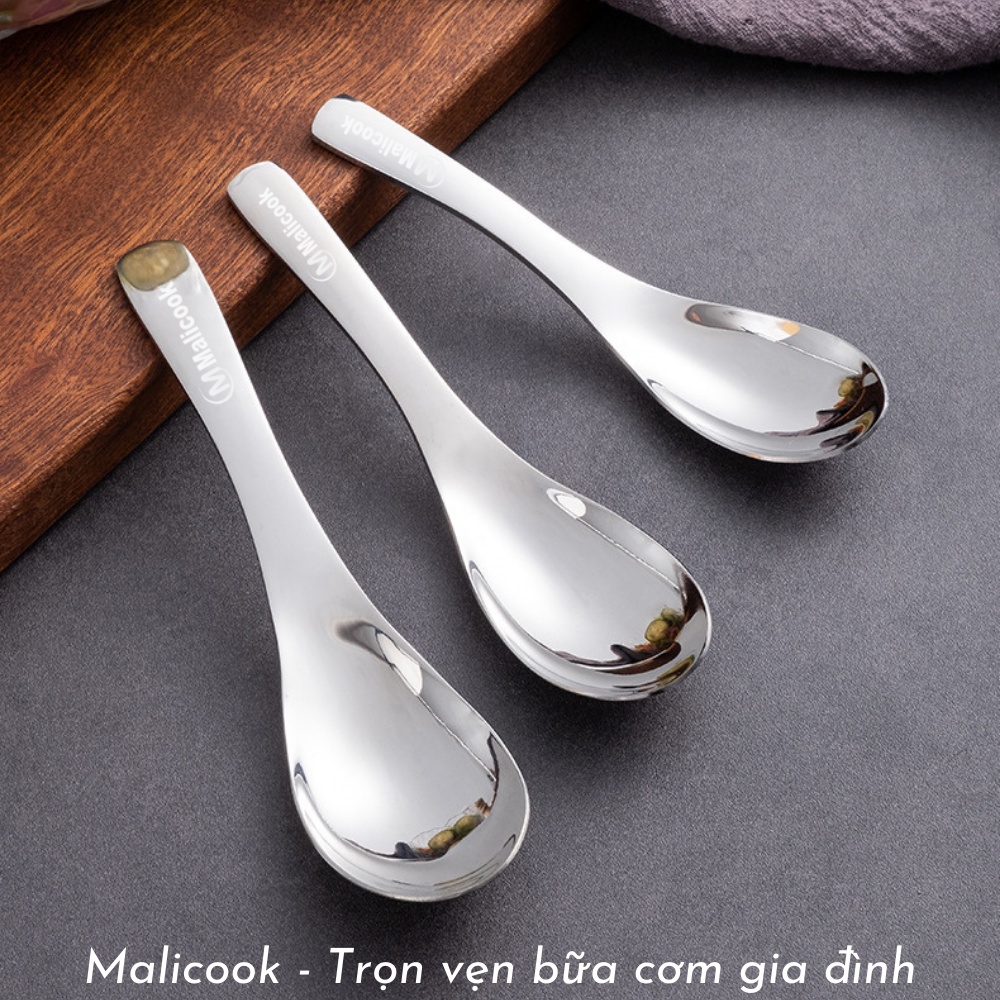 Thìa ăn phở, súp inox 304 Malicook  phong cách Châu Âu sang trọng cao cấp