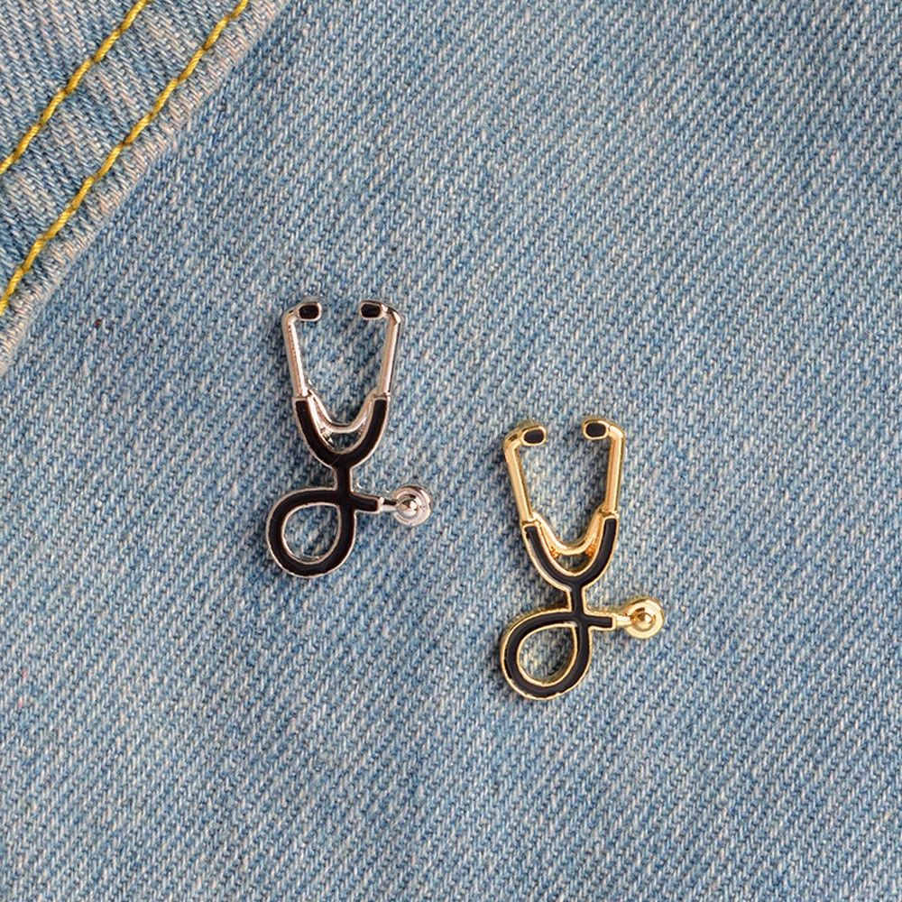 Cute Nurse Stethoscope Brooch Badge Pins Button