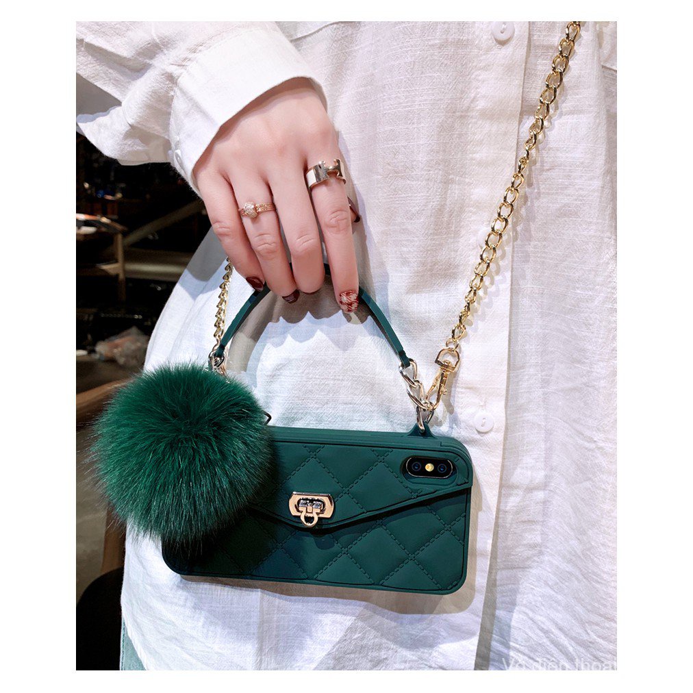 Ốp điện thoại silicon mềm kiểu ví đựng tiền xu có dây đeo thích hợp cho Apple iPhone 8 plus 12 pro xs max 11 12