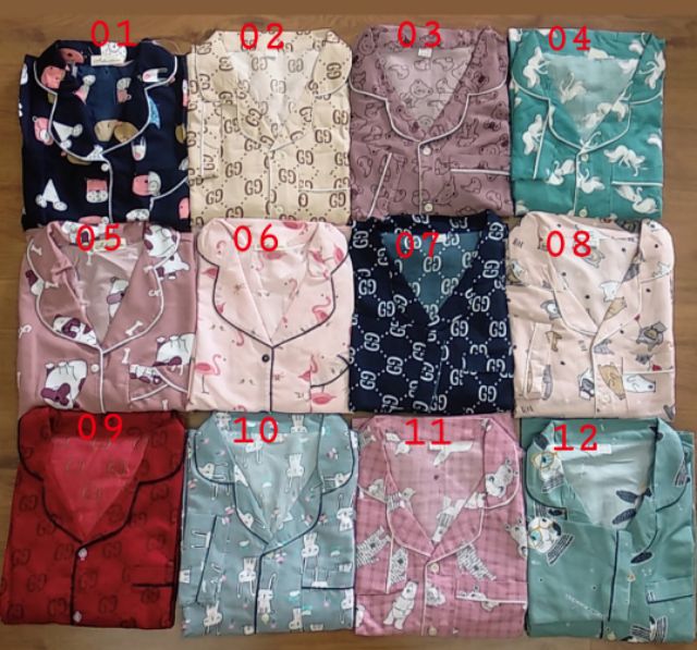 Bộ pijama nữ dài tay kate thái dễ thương