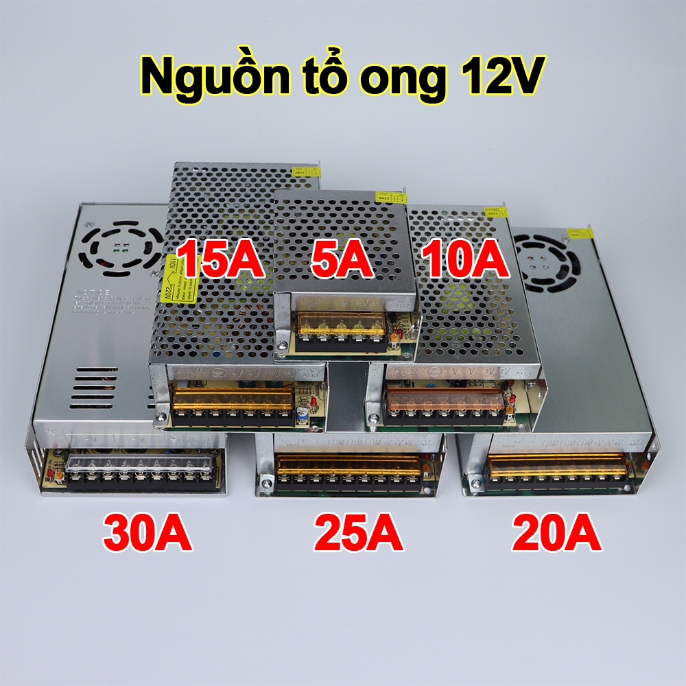 Nguồn 12V tổ ong 5A 10A 15A 20A 25A 30A bộ chuyển đổi nguồn AC sang DC cho hệ thống LED Camera