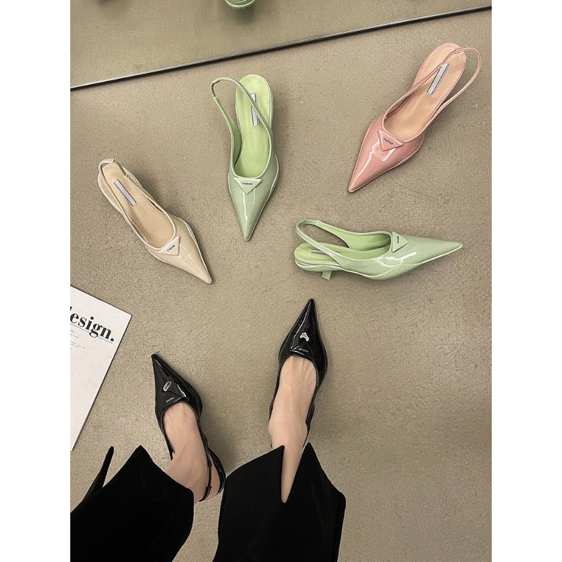 GIÀY MŨI NHỌN HỞ GÓT 4P SIÊU SANG