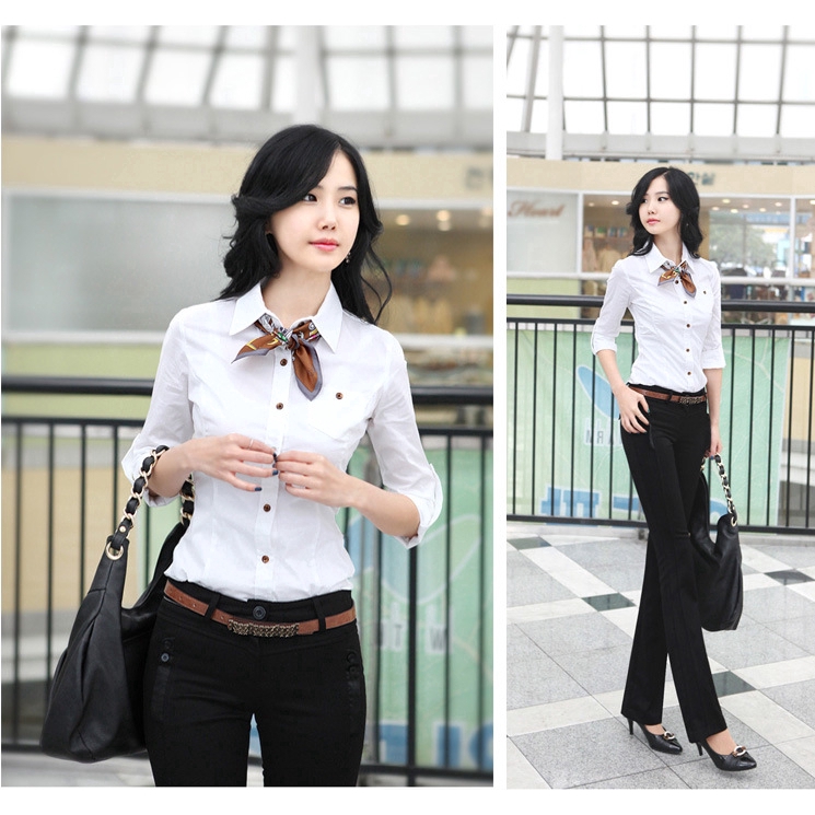 Áo sơ mi Dài tay Ngắn tay Thời Trang Nữ Áo kiểu